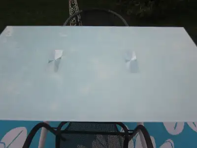 Glass top indoor or outdoor table or even use as a desk, View more