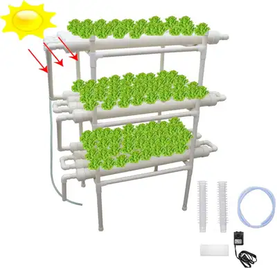 Hydroponic Plant Growing System 12Pipes 3 Layers 108 Sites141122, View more