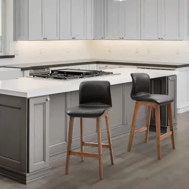 Modern Bar Stool, Counter Height Bar Chair with PU Leather in Chairs & Recliners in Markham / York Region - Image 9