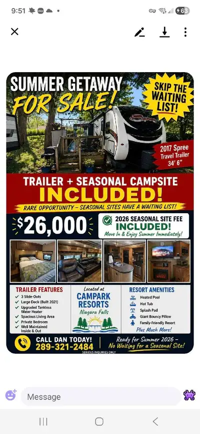 Escape to your own private oasis with this well-maintained 2017 Spree travel trailer, measuring 34'...