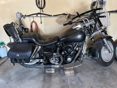 82 FXB with side car -numbers matching - currently has 6 speed with Primo clutch and wide glide fron...