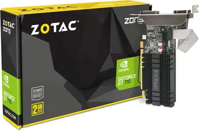 ZOTAC GeForce GT 710 2GB DDR3 PCI-E2.0 DL-DVI VGA HDMI LOW PROFI, View more