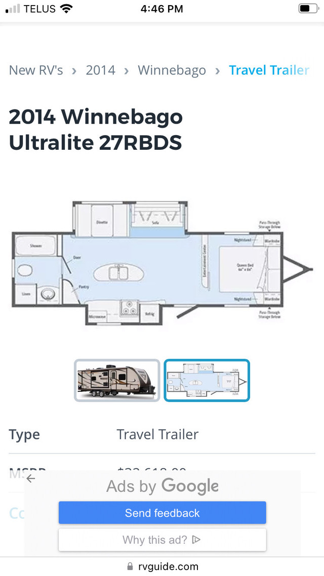 2014 Winnebago ultralight 27rbds in RVs & Motorhomes in Red Deer - Image 3