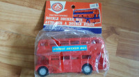 Vintage Bagged Friction Powered Double Decker Bus Model