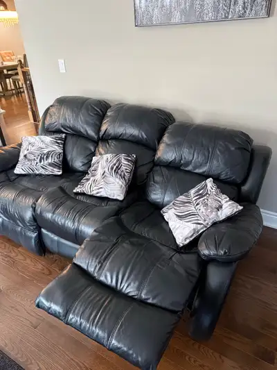 Light damages to leather, and one recliner doesn’t go up but been cared for by our family.