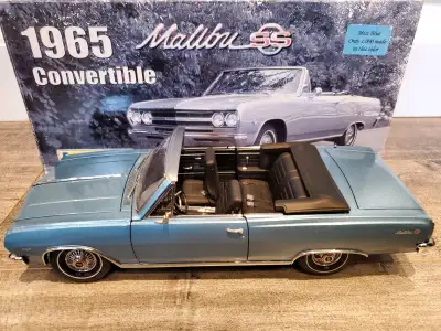 Rare WCC502A 1:18 Diecast Exact Detail 1965 Chevrolet Malibu SS Conv Mist Blue Includes Removable So...
