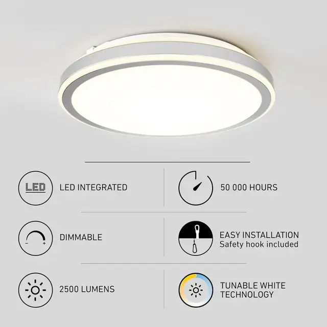 Artika 15" LED Flush Mount Ceiling Light, Dimmable, 5 CCT (2700K in Indoor Lighting & Fans in Mississauga / Peel Region - Image 5