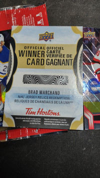 2023-24 Tim Hortons Hockey BRAD MARCHAND Redemption Jersey Relic