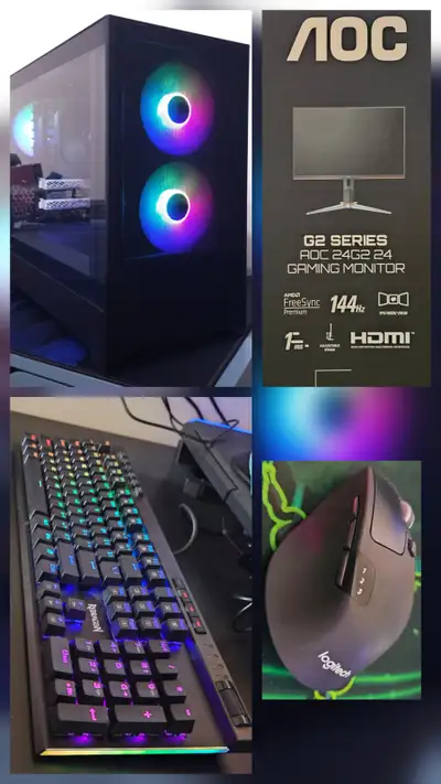 Fast AM5 PC+144HzMONITOR+Mech.rgbKeyb.+WrlessMouse, View more