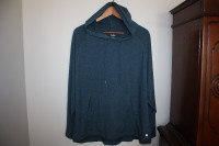 Hyba Size Large Soft Turquoise Hoodie Pullover