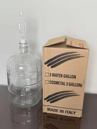 3 gallon glass carboy with airlock-made in Italy, View more