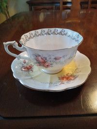 Royal Albert Tea Cup and Saucer, Rose Marie Series, "Moon Glow"