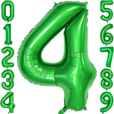 Large Dark Green Balloon-Number 4, 40 Inches - Brand New, View more
