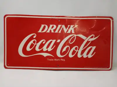 Vintage 1970s Coca-Cola Tin Sign - 12" x 24, View more