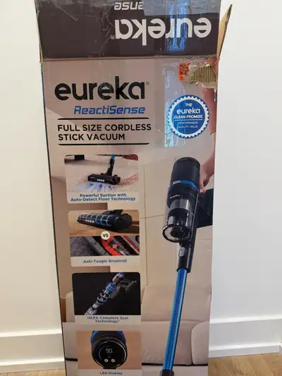 Keep your home spotless with this Eureka ReactiSense full-size cordless stick vacuum, which is in go...