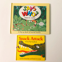 Vintage Lot of 2 Animal Pop Up Books Says Who and Snack Attack