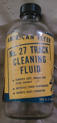 1940s -50s American flyer no.27 track cleaning fluid bottle