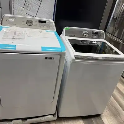  Samsung Top Load Washer & Dryer Set – White, View more
