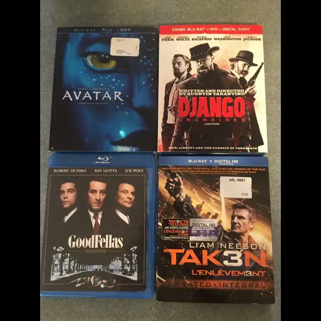 Blurays EUC Goodfellas Django Unchained Avatar Taken 363347537242627120
