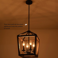 MOOK 4-bulb Chandelier Rustic Metal Pendant Light, 1pc
