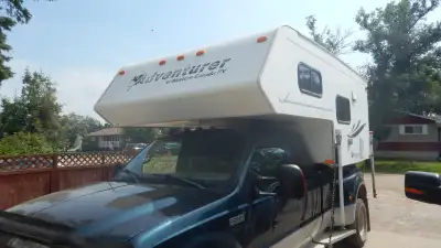 i am selling my 2002 adventurer 8 ft truck camper everything works like new , it has a three way fri...