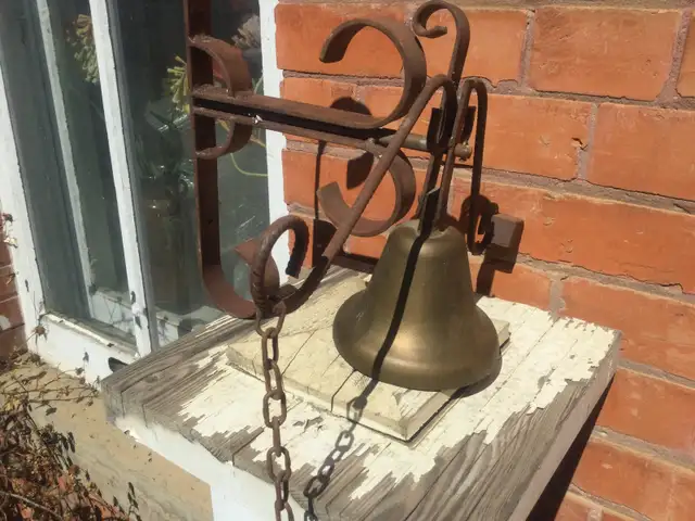 Art & Crafts Cast Iron & Bronze Bell, 1890s62864360981763123