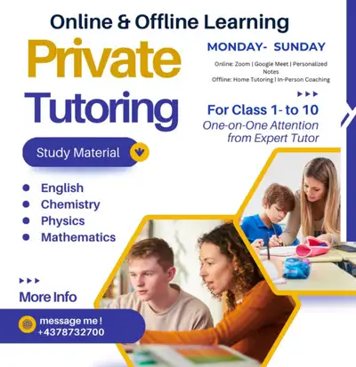 One-on-One Tutoring at Home or Online | Math, Science & English, View more