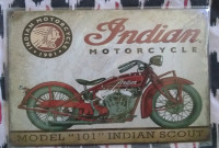 Indian Motorcycle Model 101 Indian Scout 8" x 12" Tin Sign