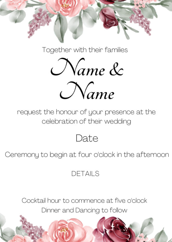Digital Download Invitations in Wedding in Hamilton