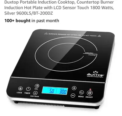 Duxtop portable induction cooktop with LCD sensor touch, 1800W, View more