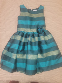 Winter/Fall Green and Gold Bold Striped Dress - Children's Place