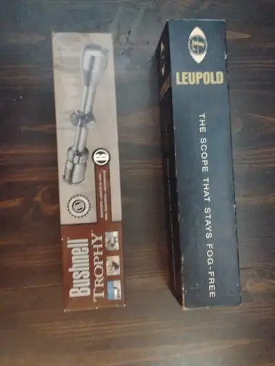 I'm offering two rifle scopes in good condition, a Leupold and a Bushnell Trophy model, perfect for...