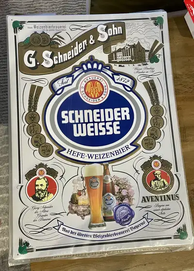Bridgewater E-transfer or cash I'm offering a large, Schneider Weisse beer brewery advertisement sig...