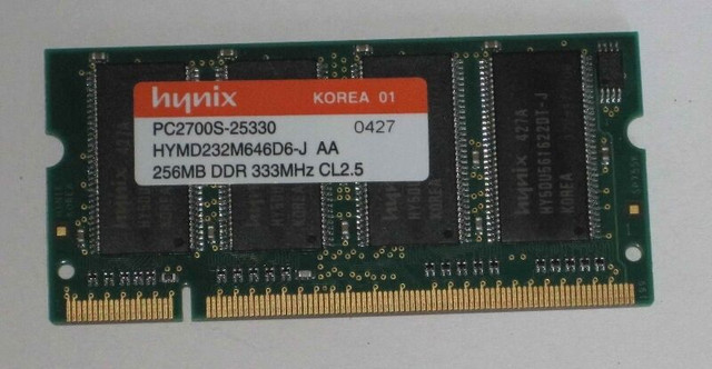 Mémoires portable HYNIX PC2700S 256Mb DDR 333MHz in Flash Memory & USB Sticks in Longueuil / South Shore