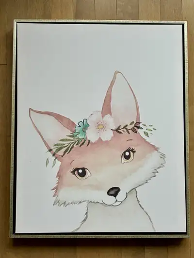 Framed Fox Canvas Wall Art, View more