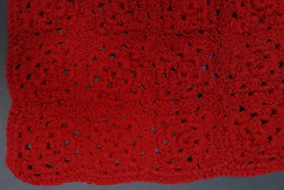 New wine red 28 x 40-inch hand-crocheted afghan blanket, View more