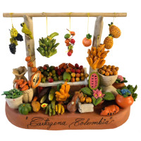 Décoration, miniature étal de fruits & légumes, tout fait main
