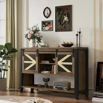 VFK series:  47.2" Farmhouse Console Table Storage Drawer, View more