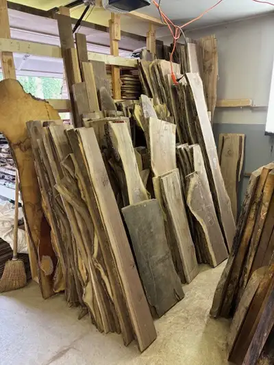 HARDWOOD - HUGE AMOUNTS - LIVE EDGE WALNUT, View more