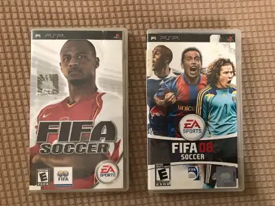 Relive the glory days of soccer gaming with these two vintage FIFA titles for PSP! This lot includes...