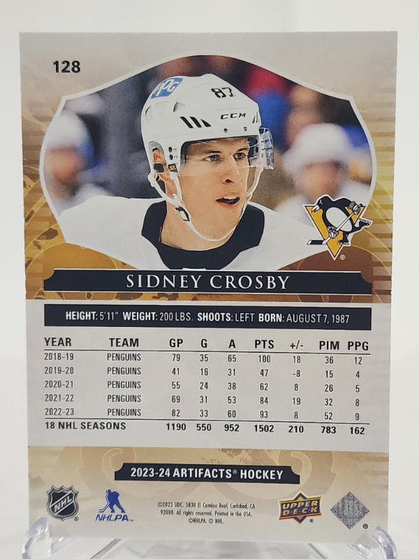 Sidney Crosby 2023-24 UD Artifacts Turquoise in Arts & Collectibles in Edmonton - Image 2