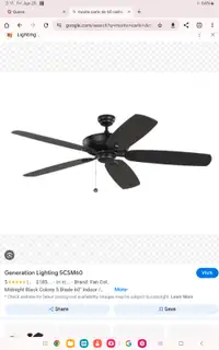 New/unused  Monte Carlo 5 blade ceiling fan with remote