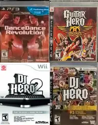 PS3 Guitar Hero. Dance, and DJ Games (prices in description)