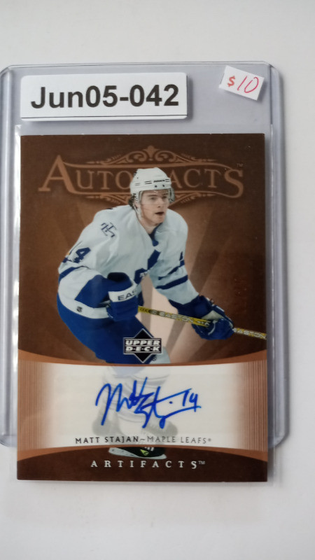 2005-06 Artifacts Autofacts gold AF-ST Matt Stajan 1/100 Toronto in Arts & Collectibles in St. Catharines