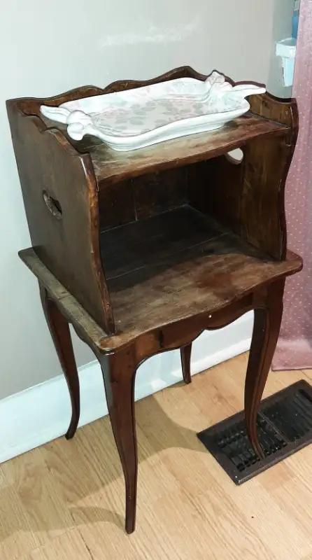 Antique Two Tier Side Table with Drawer in Arts & Collectibles in City of Toronto - Image 3