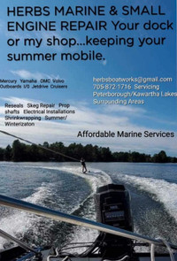 Boat repairs, mobile marine mechanic