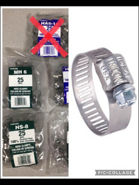 NEW 25 pc hose clamp packs - various sizes