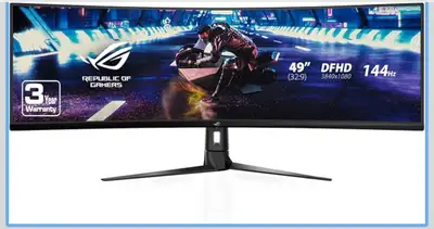 Asus ROG Strix XG49VQ 49 Inch Curved Gaming FreeSync Monitor 144, View more