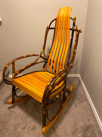 Amish Hickory Rocker - Wood Rocking Chair