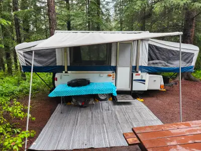 Outgrowing the tent and need some space out of the rain or cold? Want to sleep off the ground and ha...
